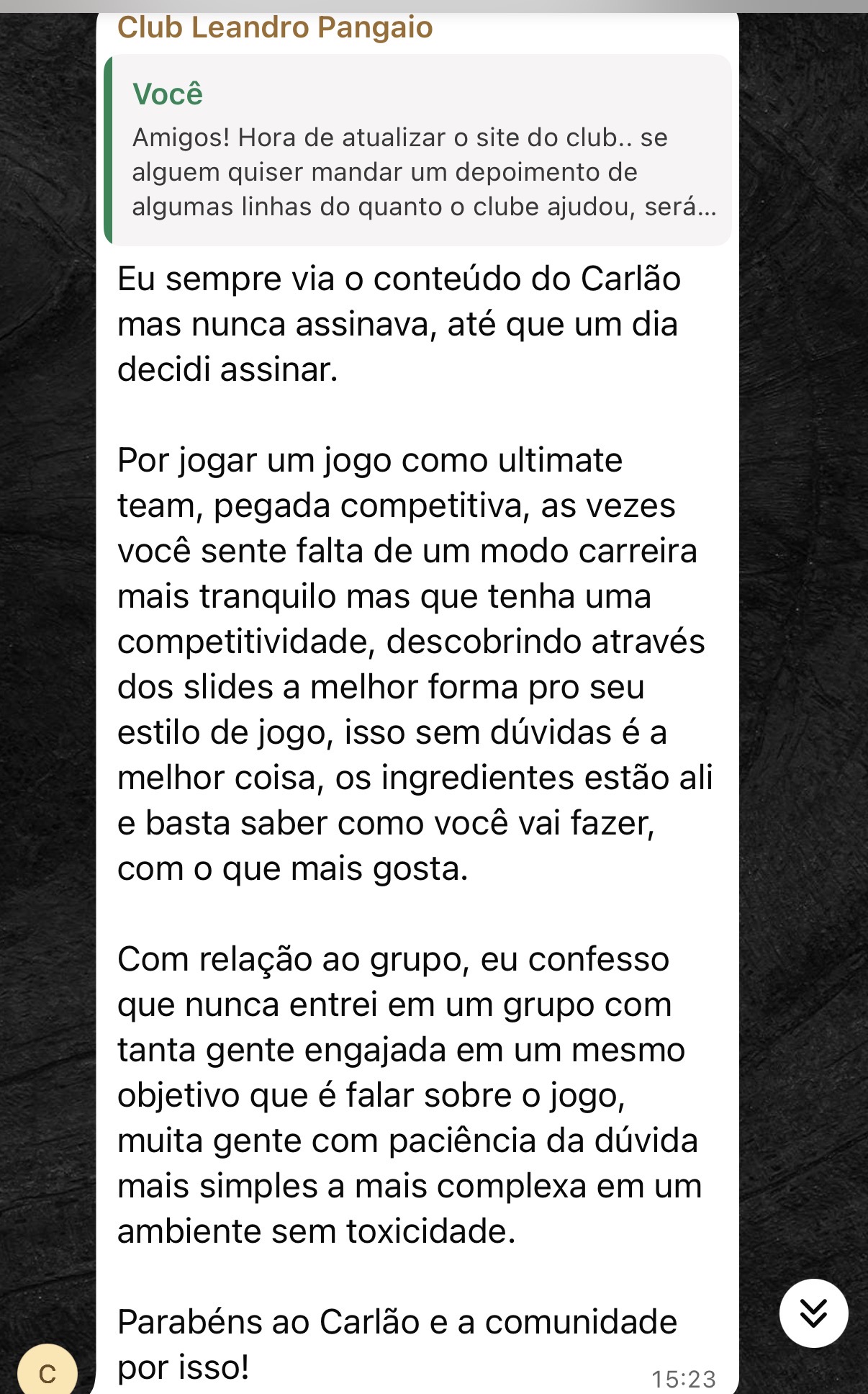 Depoimento do Club 3