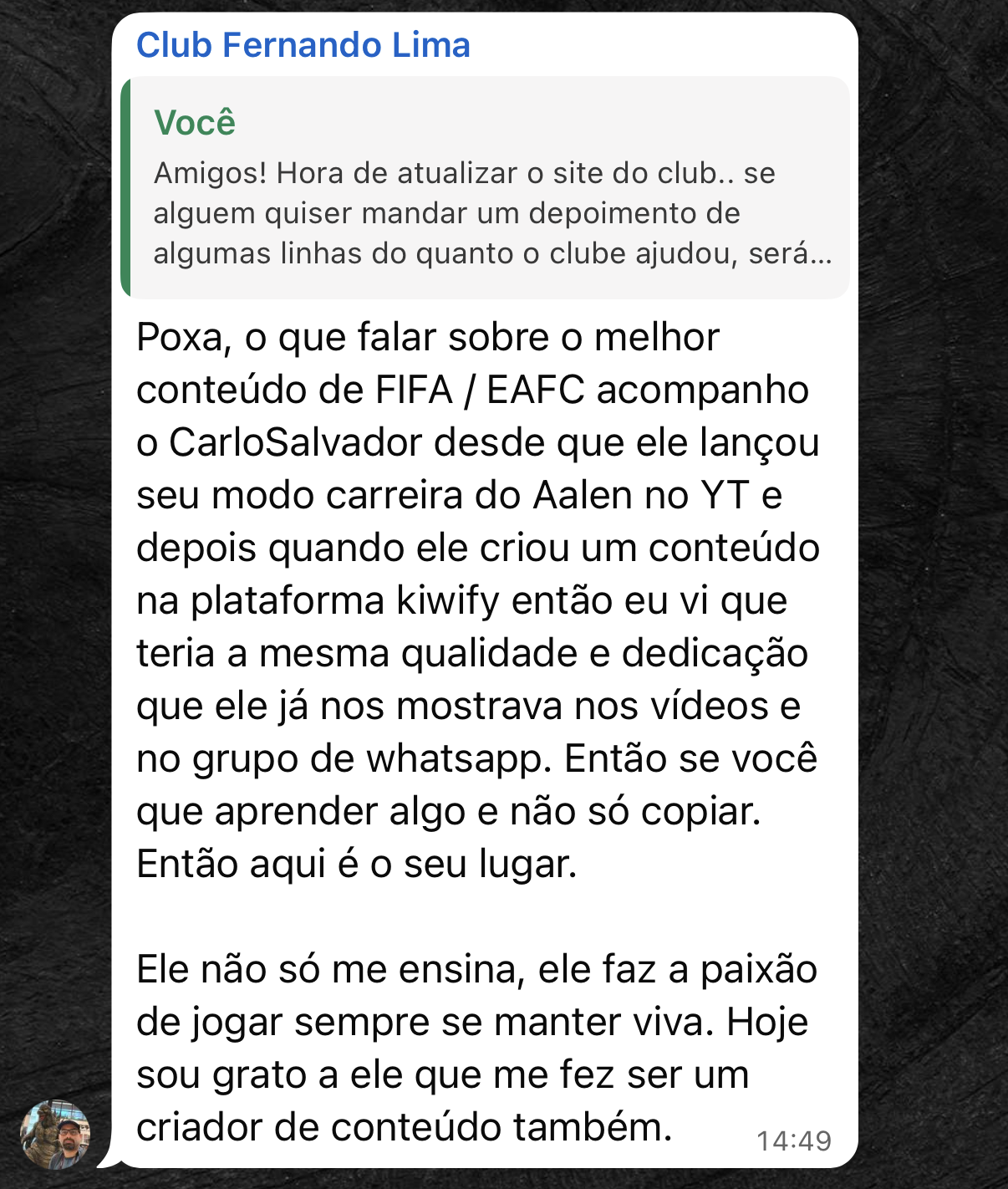 Depoimento do Club 6